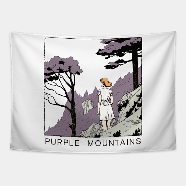 Purple Mountains  -- Original Fan Artwork Design Tapestry by unknown_pleasures