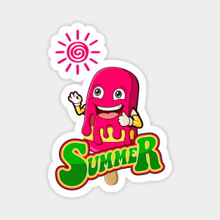 Summer and happy ice cream Magnet