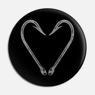 Love Fishing - Fish Hooks Heart Pin