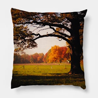 Tree in a Meadow (Vivid) Pillow
