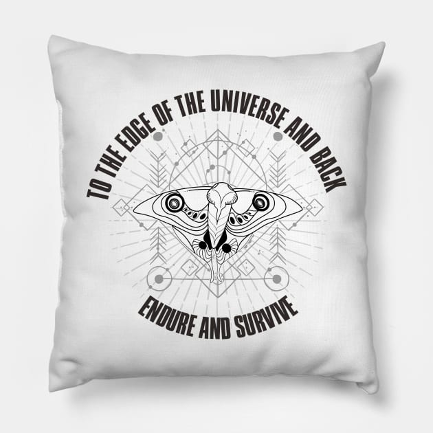 To the Edge of the Universe and Back quote Pillow by Rakusumi Art