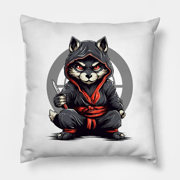 Wolf Ninja Master Pillow by NinjAnimals HQ