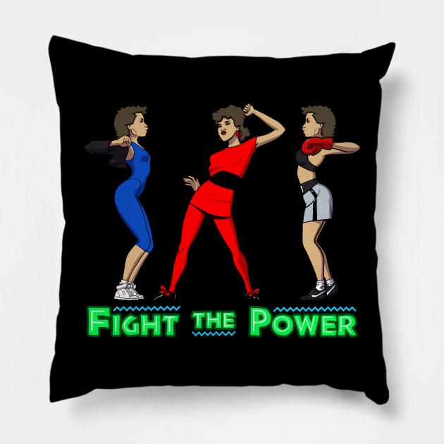 Fight The Power (with text) Pillow by Hologram Teez