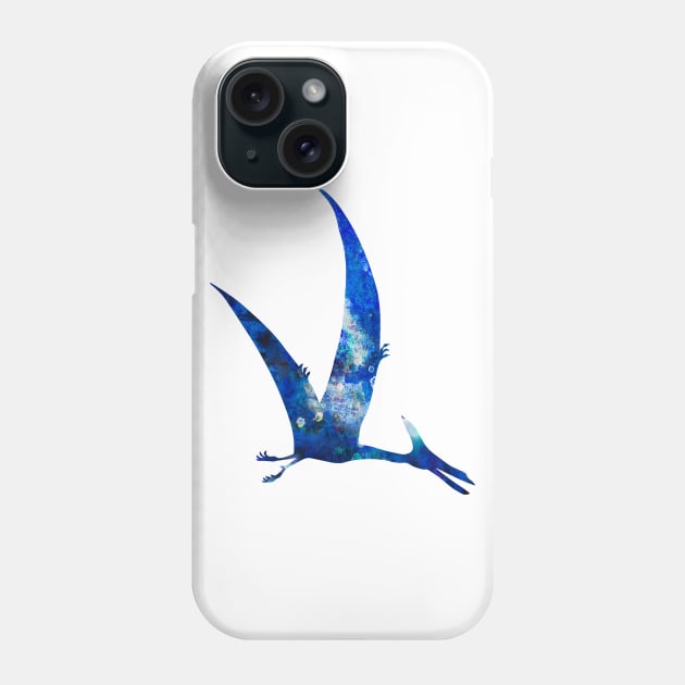 Blue Pteranodon Watercolor Painting Phone Case by Miao Miao Design