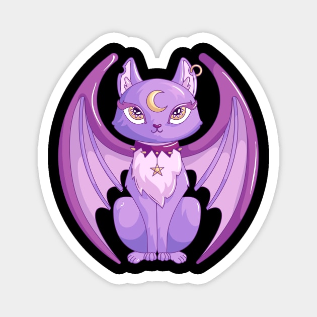 Pastel goth cat Magnet by levinanas_art