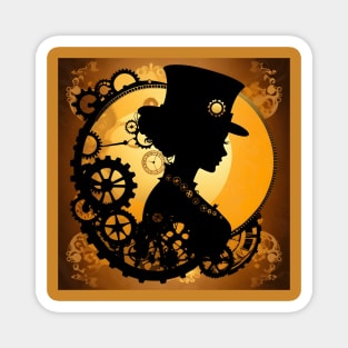 Steampunk woman silhouette Magnet