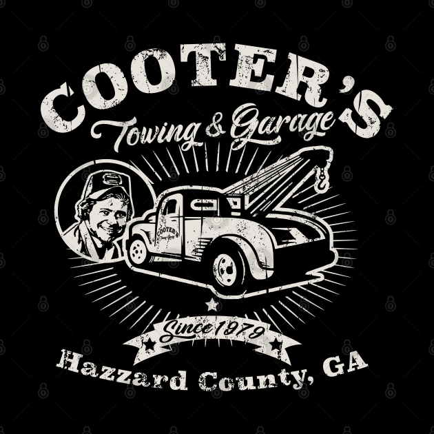 Cooter's Towing & Garage Vintage Hazzard County Dks by Alema Art