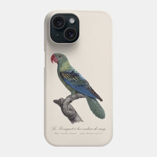 Great-Billed Parrot / Le Perroquet a bec couleur de sang - 19th century Jacques Barraband Illustration Phone Case