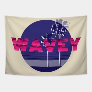 wavey retro 80s style Tapestry