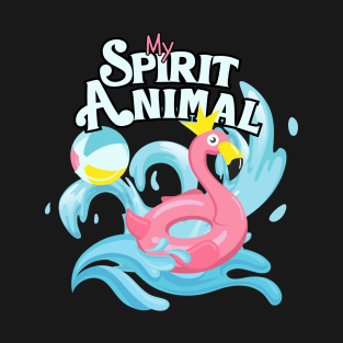 pink flamingo spirit animal, cute flamingo lover gift, swimming pool toy T-Shirt