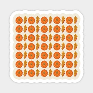 Pumpkin and Leafs Halloween Seamless Pattern Design Gifts Magnet