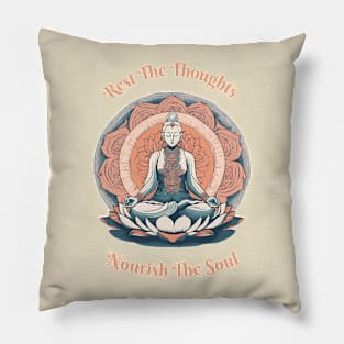 Rest The Thoughts, Nourish The Soul, Lotus, Meditation Pillow