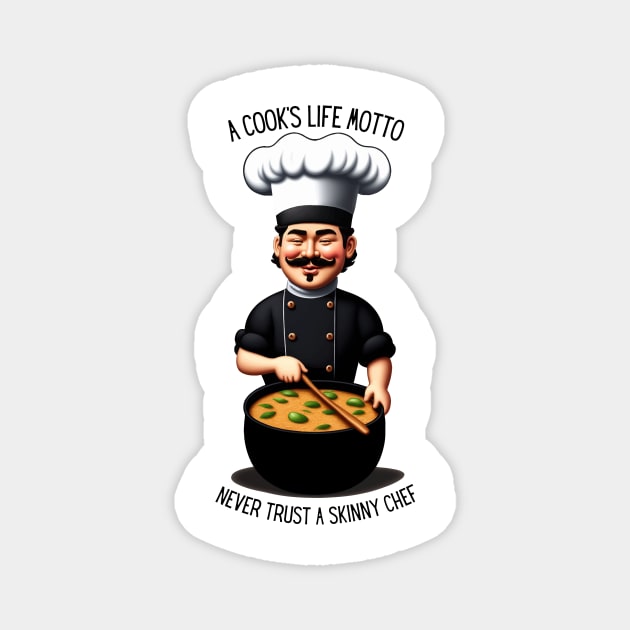 Funny Chef Sayings A cooks life motto Magnet by amithachapa