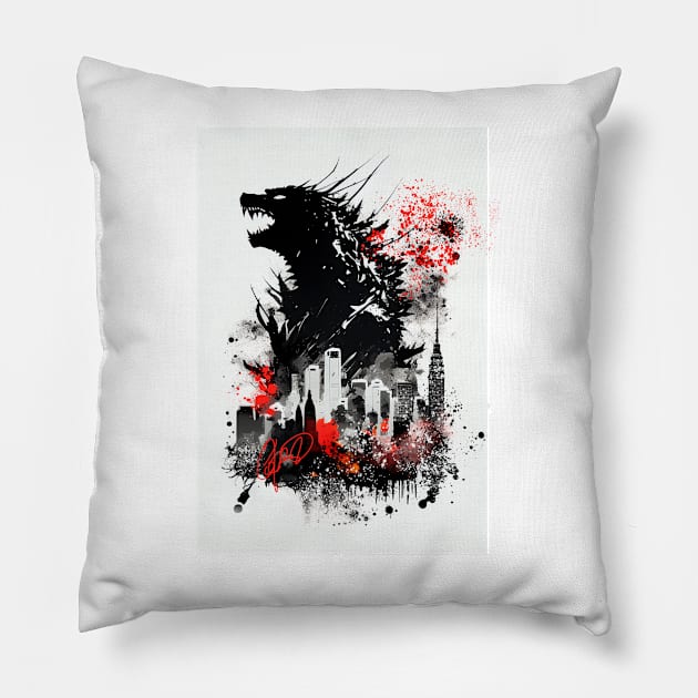 Kaiju Pillow by BYCOLERO