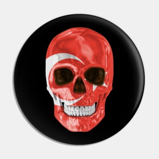 Turkey Flag Skull - Gift for Turkish With Roots From Turkey Pin