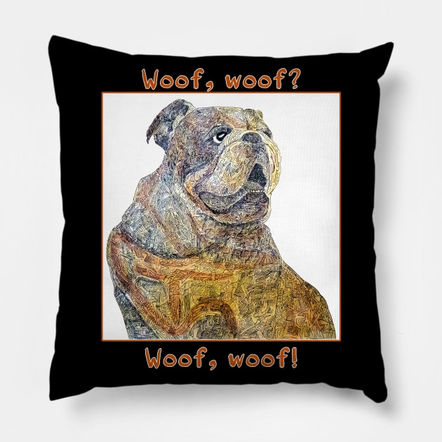 English bulldog Pillow by VicaVeresk