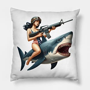 Tactical Girl and Shark Pillow