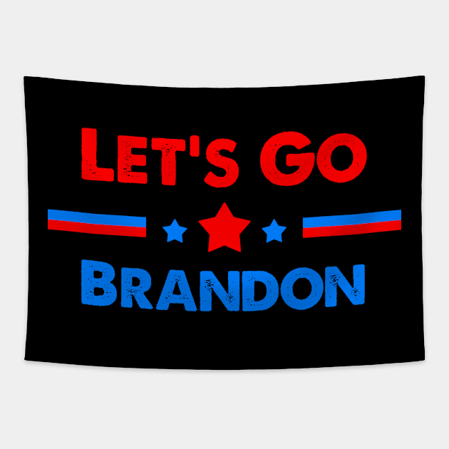 Let's Go Brandon-Political Meme of Funny American Reporting Tapestry by mangobanana