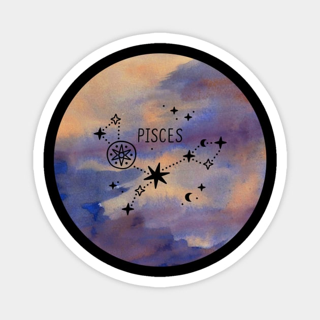 Pisces Zodiac Magnet by Nanouche