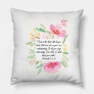 Trust in the Lord with all your heart | Proverbs 3:5,6 | Scripture Art Pillow