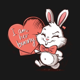 Adorable I Am Her Bunny Heartfelt Love Design T-Shirt