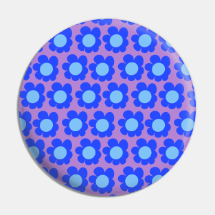 Neon Blue Daisy Pattern Pin