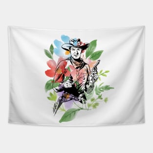 Cowboy and Bouquet Tapestry