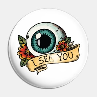 Eye see you (I see you) old tattoo concept Pin