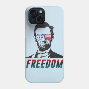 Hipster Abraham Lincoln in Sunglasses - Freedom Phone Case