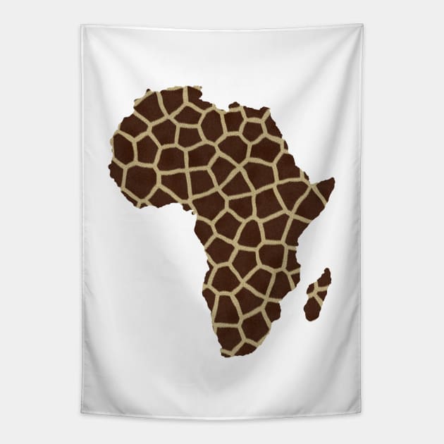 Africa Map Giraffe Pattern Gift Tapestry by SpaceManSpaceLand