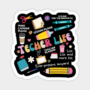 Retro Groovy Teacher Life Teachers Tee School Teaching Stuff T-Shirt Magnet