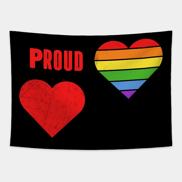 Proud T-shirt LGBT Pride Shirt LGBTQ Supporter Pride Month Gift Gay Pride Tapestry by NickDezArts