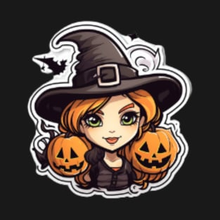 Halloween Pumpkin, Hallowen Witch T-Shirt