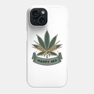 Happy 420 Day Cannabis Weed Marijuana Leaf Lovers Men Women Phone Case