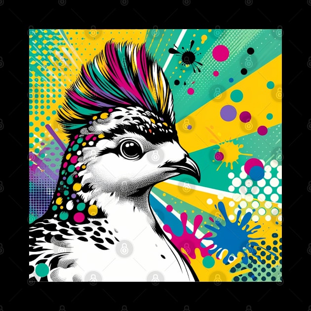 Pop Art Ptarmigan - Alpine Avian Fashion Statement by PawPopArt