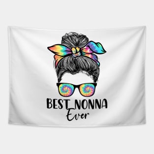 Best Nonna Ever Tie Dye Messy Bun Bandana Mother's Day Tapestry