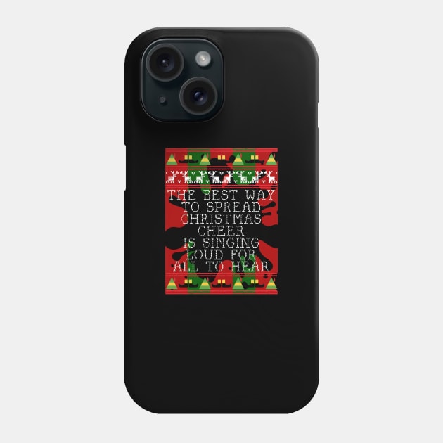 Christmas Cheer Elf Quote Knit Phone Case by joeysartworld