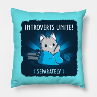 Cute Funny Introvert Social Distancing Cat Sarcastic Humor Quote - Animal Lover Pillow