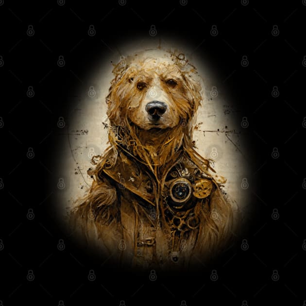 Golden Retriever Surreal Steampunk Artwork, Dog Lover by maxdax