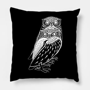 Two White Owl Lovers Pillow