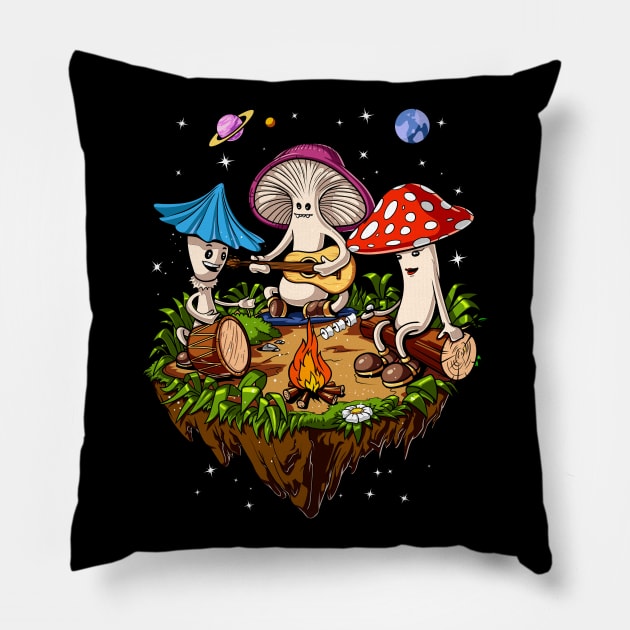 Magic Mushrooms Psychedelic Party Pillow by underheaven