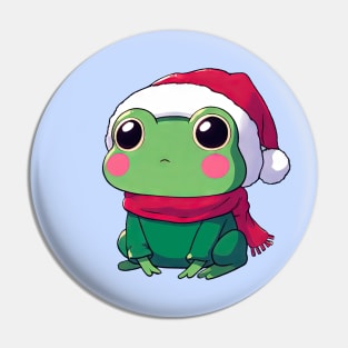 Cute Christmas Frog Pin