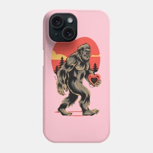 bigfoot  heart valentines day Phone Case