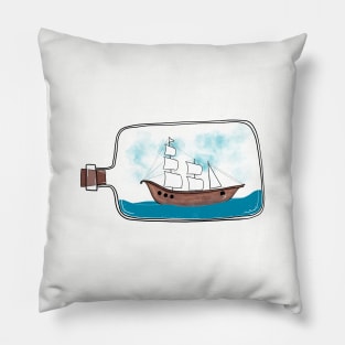 Ship In A Bottle Pillow