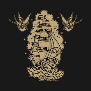 old school ship tattoo color variant T-Shirt