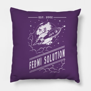 The Fermi Solution (white monochrome) Pillow
