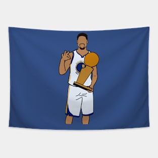 Klay Thompson 3peat Trophy - NBA Golden State Warriors Tapestry