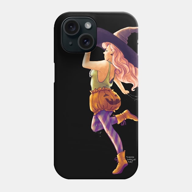 Happy Halloween Witch Phone Case by SarahWrightArt