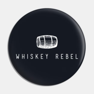 Whiskey Rebel White Logo Pin