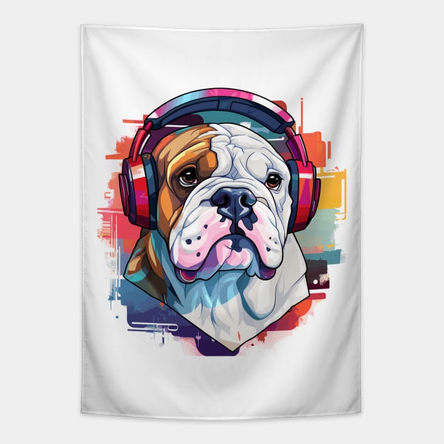 English Bulldog Animal World Pet Dog Loving Fun Tapestry by Cubebox